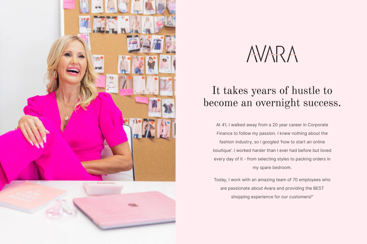 2B Website Shopify review Avara customer