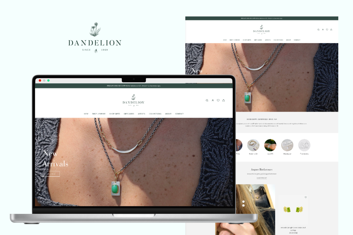 2B Website Shopify review Dandelion customer